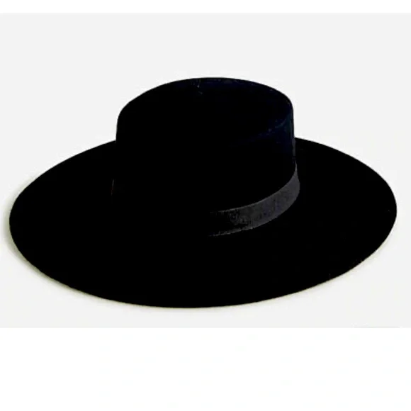 J. Crew Wide-brim black wool Hat Jcrew Wide Brim Black Hat | eBay main image 4
